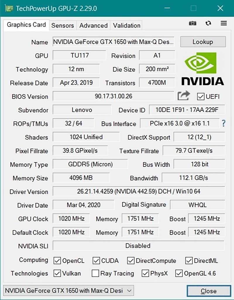 Trước đây, Lenovo đã không đưa ra nhiều thông tin cụ thể về GPU trong ThinkPad X1 Extreme Gen 2. Do vậy, người dùng ThinkPad X1 Extreme Gen 2 vẫn tin rằng GPU laptop của họ là GTX 1650 chứ không phải là GTX 1650 Max-Q. 
