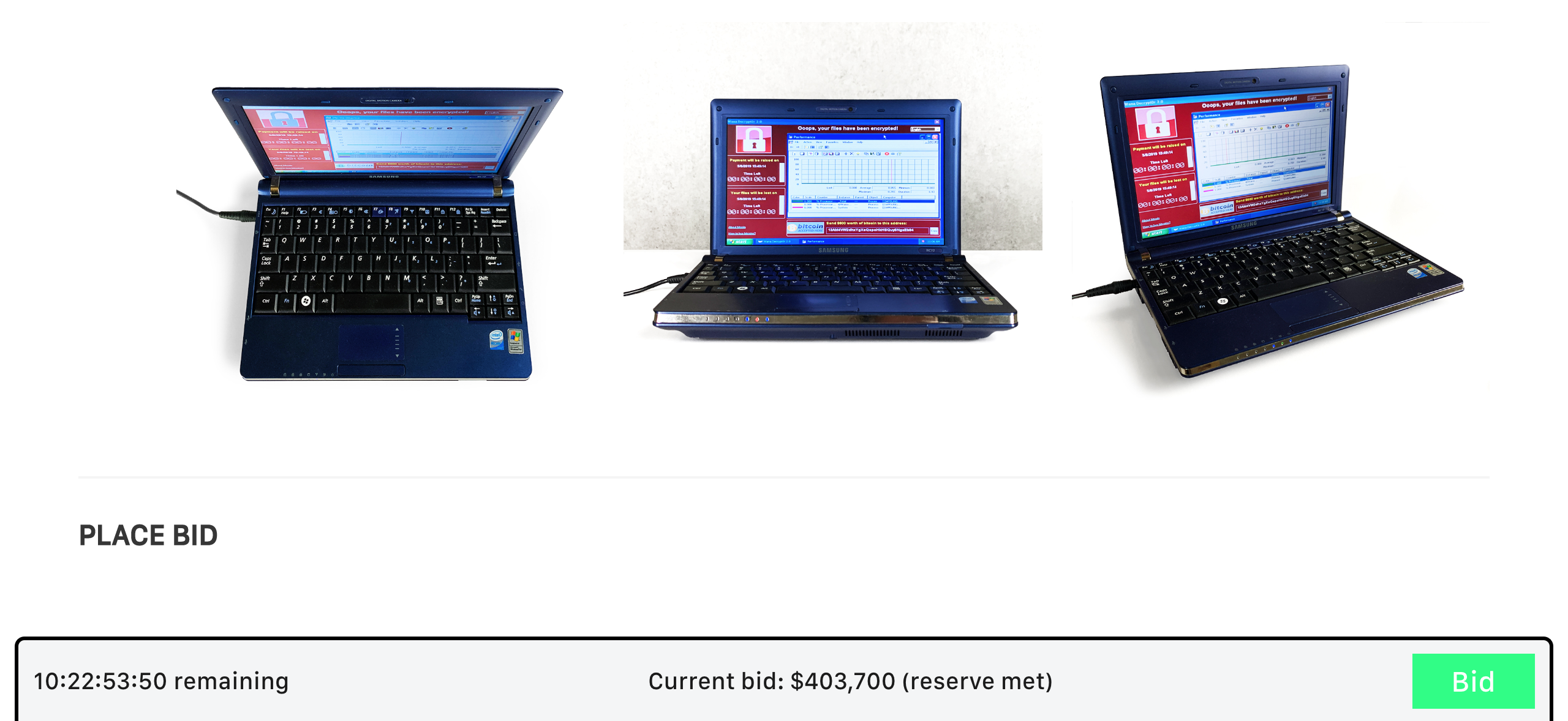 Chiếc laptop chứa những malware nguy hiểm nhất thế giới đang được bán đấu giá, hiện đang 400 ngàn đô