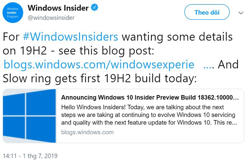 Microsoft sắp phát hành bản cập nhật lớn tiếp theo cho Windows 10